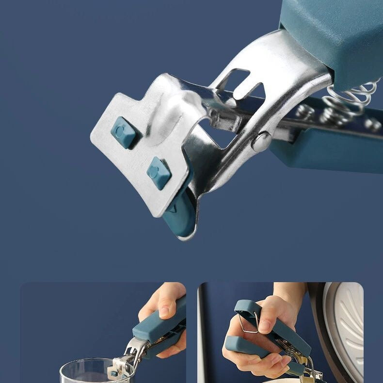 5pcs Heat Resistant Kitchen Tools Set Stainless Steel Plate Bowl Clips Non Slip Silicone Tongs Heatproof Gloves Anti Scald Grippers for Microwave, Air Fryer, Instant Pot Mor, Best for Christmas