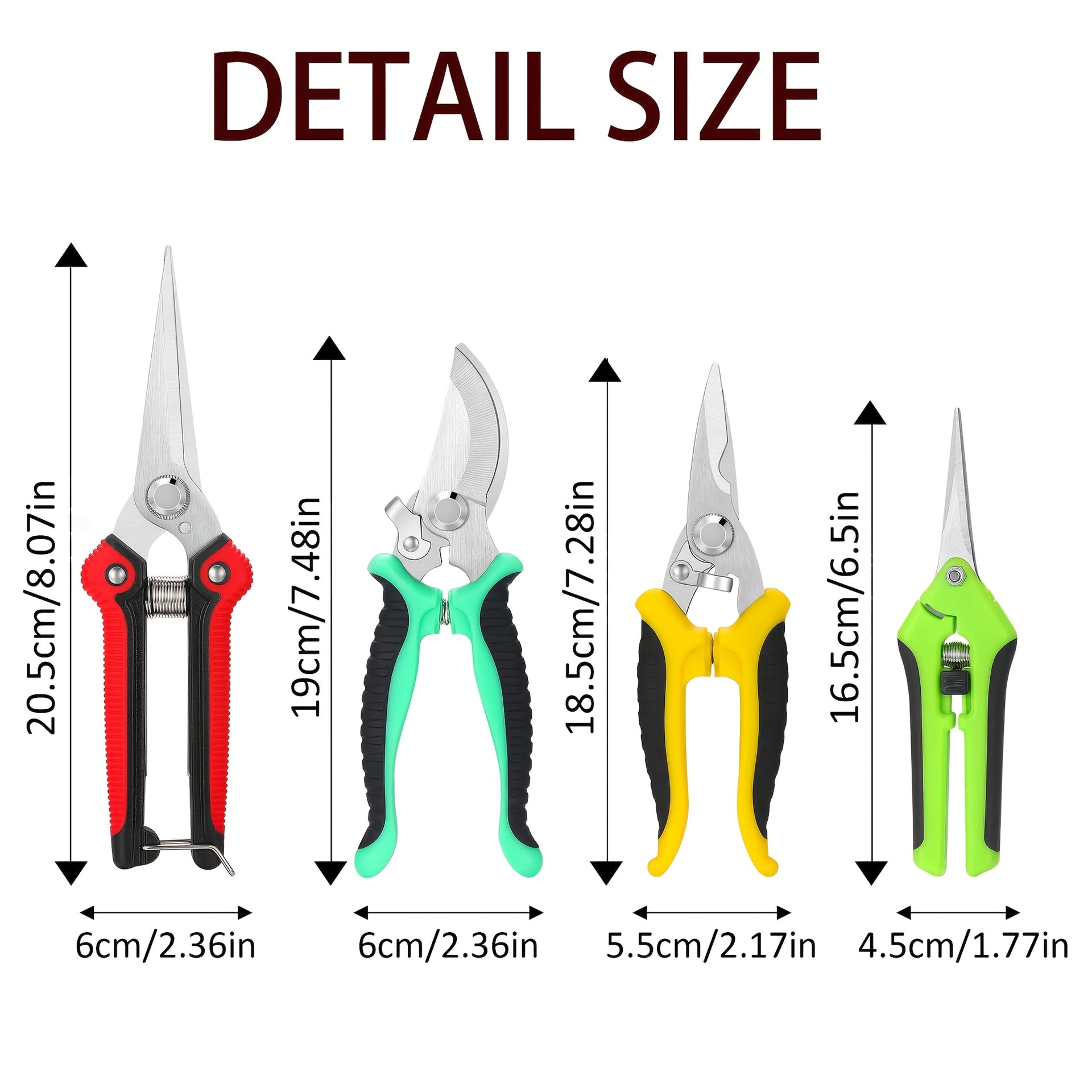 7pcs Heavy-Duty Stainless Steel Gardening Pruning Shears Set with Ergonomic Anti-Slip Handle & Storage Bag - Multifunctional Manual Garden Clippers, Fruit Picker, Tree Trimmer Tools for Landscaping, Lawn Care, Fruit Harvestin