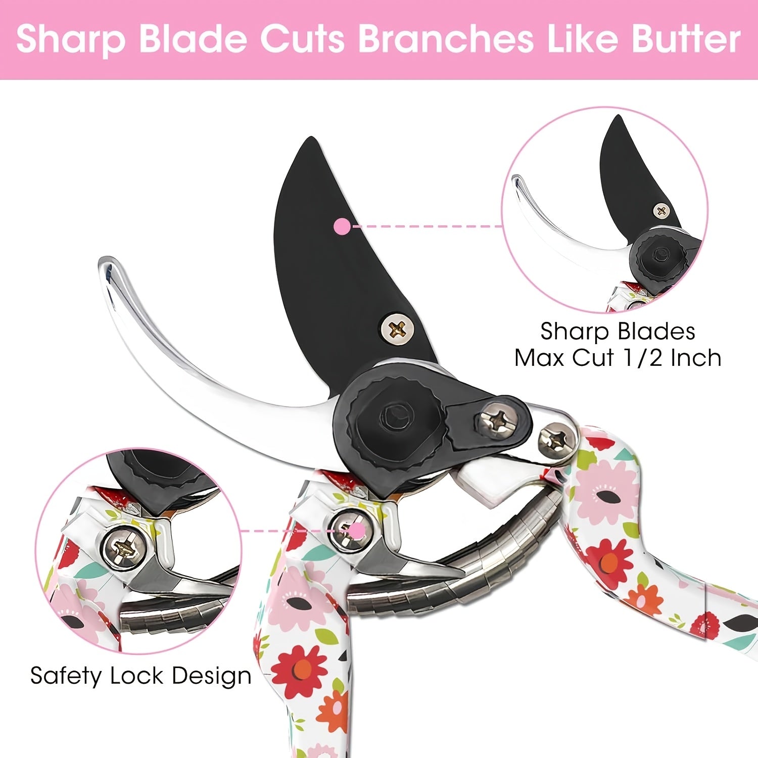 7pcs Floral Garden Tool Set for Women - Heavy-Duty Aluminum Alloy with Ergonomic Non-Slip Handles, Includes Gloves, Cute Pink Tote Bag with Flower Patterns - Perfect for Gardening Enthusiasts, Gardening Tool Set|Cute Gardenin