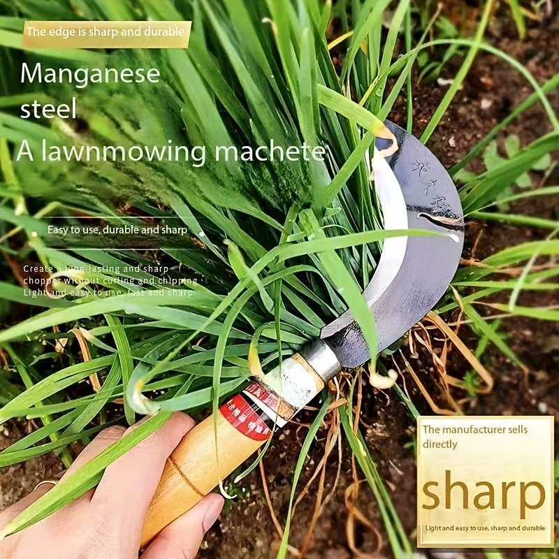 1pc Small Scythe Sharp Thin Blade Grass Shears Portable Outdoor Knife Gardening Hand Tool for Easy Cutting Grass, Garden and Yard Maintenance