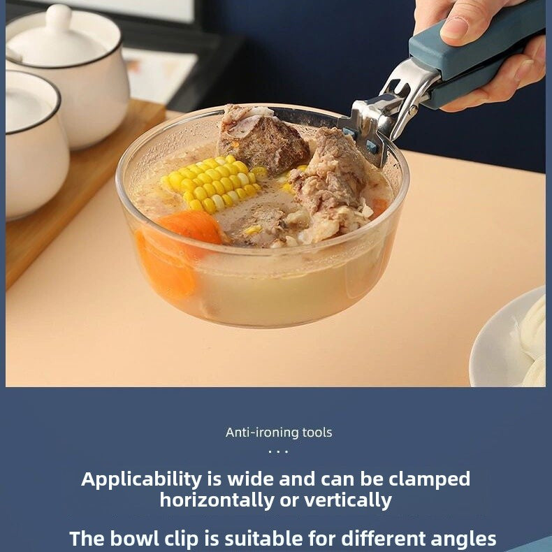 5pcs Heat Resistant Kitchen Tools Set Stainless Steel Plate Bowl Clips Non Slip Silicone Tongs Heatproof Gloves Anti Scald Grippers for Microwave, Air Fryer, Instant Pot Mor, Best for Christmas