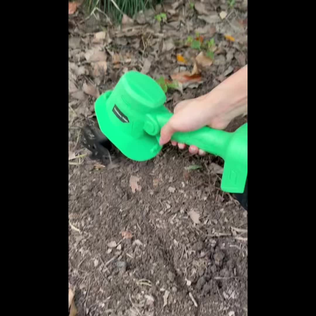 20V Cordless Tiller Cultivator, Electric Garden Tiller, Lightweight Handheld Tiller Cultivator, 9-inch Tilling Width & 6.6-inch Depth Rototiller, Equipped with 1 Or 2 Battery and Charger, Suitable for Turning Soil in Courtyar