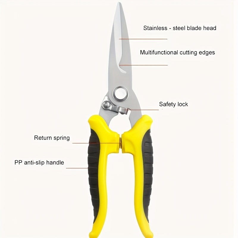 7pcs Heavy-Duty Stainless Steel Gardening Pruning Shears Set with Ergonomic Anti-Slip Handle & Storage Bag - Multifunctional Manual Garden Clippers, Fruit Picker, Tree Trimmer Tools for Landscaping, Lawn Care, Fruit Harvestin