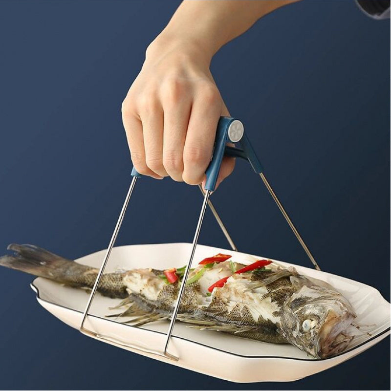 5pcs Heat Resistant Kitchen Tools Set Stainless Steel Plate Bowl Clips Non Slip Silicone Tongs Heatproof Gloves Anti Scald Grippers for Microwave, Air Fryer, Instant Pot Mor, Best for Christmas