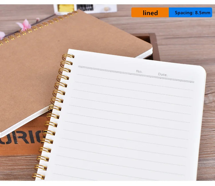 A5 Notebook Journal Medium Kraft Grid Dot Blank Daily Weekly Planner Book Time Management Planner School Supplies StationeryGift