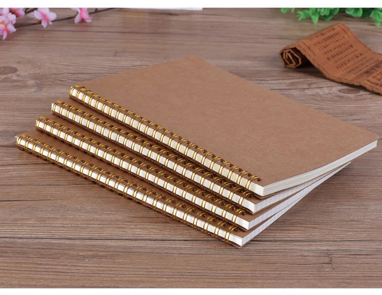 A5 Notebook Journal Medium Kraft Grid Dot Blank Daily Weekly Planner Book Time Management Planner School Supplies StationeryGift