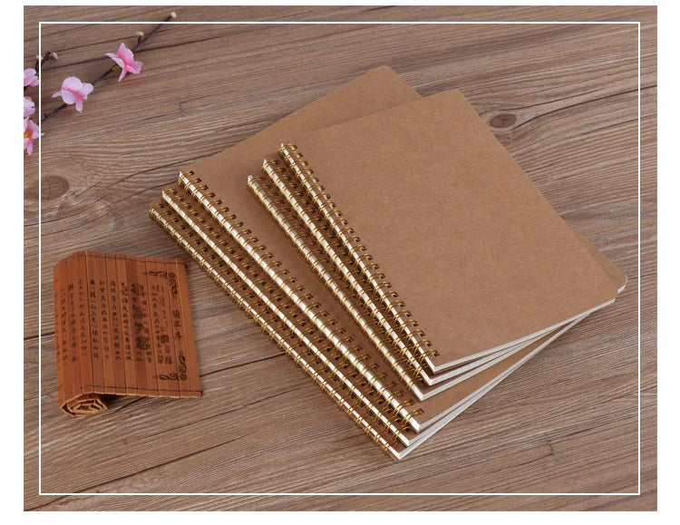 A5 Notebook Journal Medium Kraft Grid Dot Blank Daily Weekly Planner Book Time Management Planner School Supplies StationeryGift