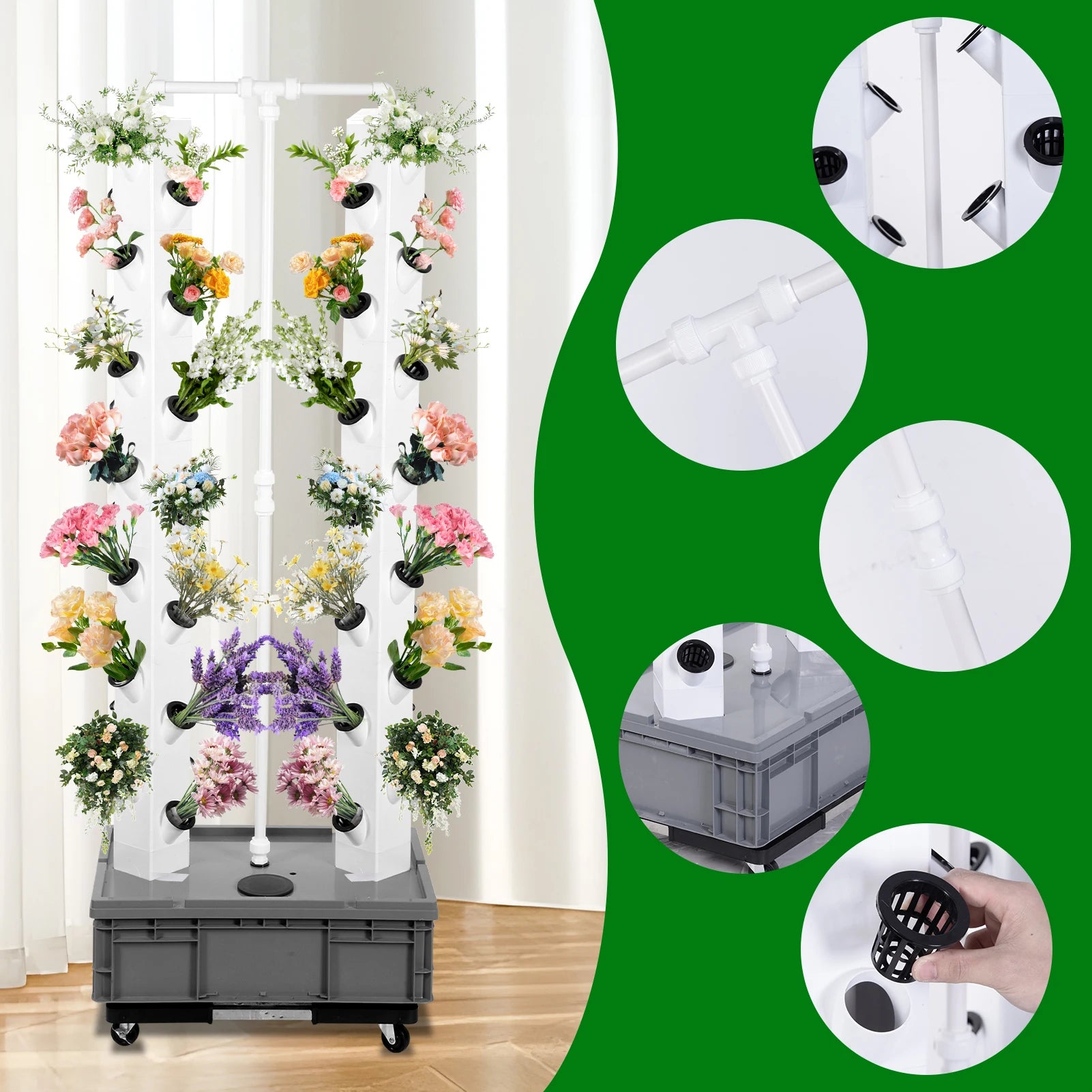 Tower Garden Hydroponic System – Vertical Farming Kit for Leafy Vegetables