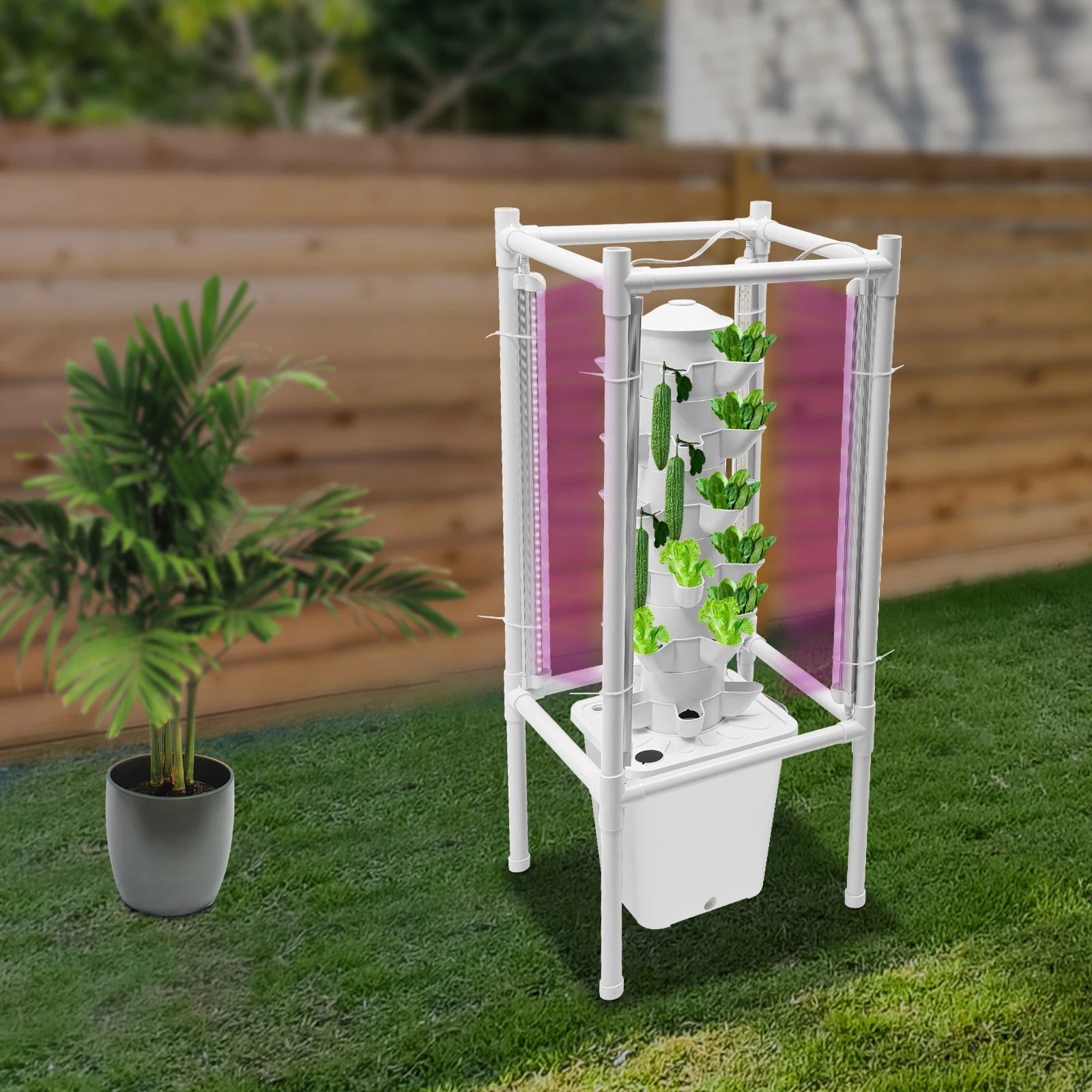 6-Layer Vertical Hydroponic Growing Kit – 30-Hole Soilless Planter Tower