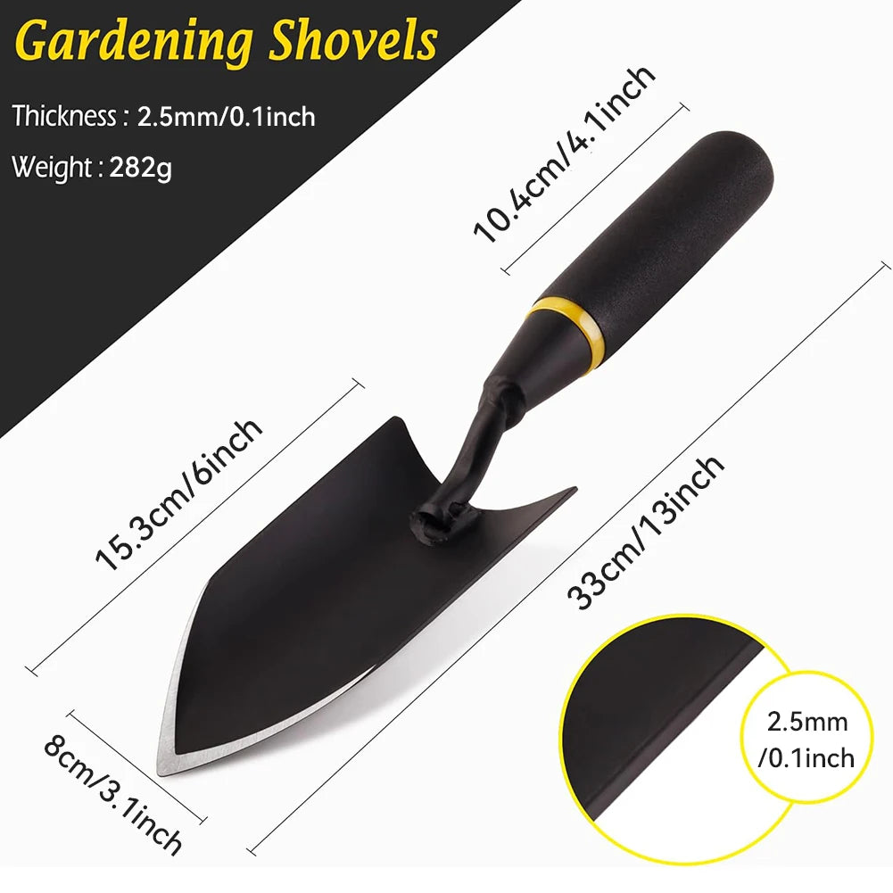 Heavy-Duty Garden Shovel – Carbon Steel Hand Trowel with Rubber Handle