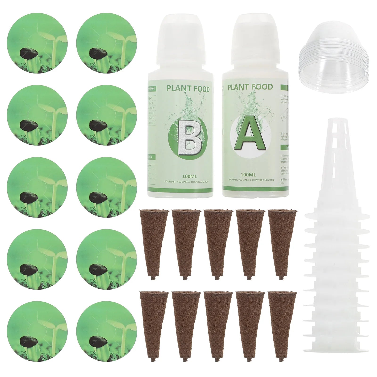 Hydroponic Plant Grow Basket Set – Soilless Pots with Humidity Dome