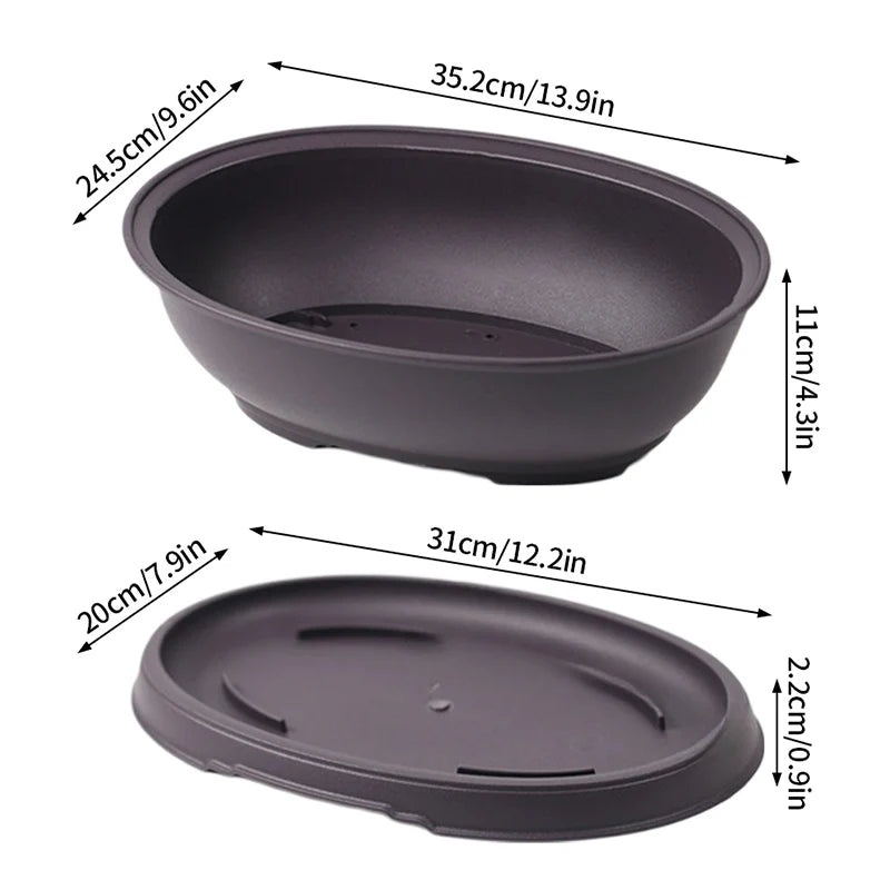 Square Bonsai Tray Planter – Imitation Purple Clay Flower Pot