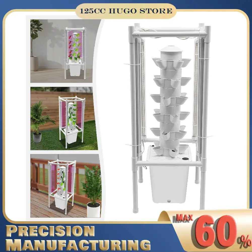 Hydroponics Vertical Growing Kit 6 Layers 30 Holes Hydroponics Growing System Tower Soilless Cultivation Planter Germination Kit