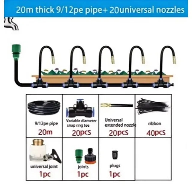 5–20M Automatic Irrigation Sprinkler Kit – Rotating Copper Nozzle System