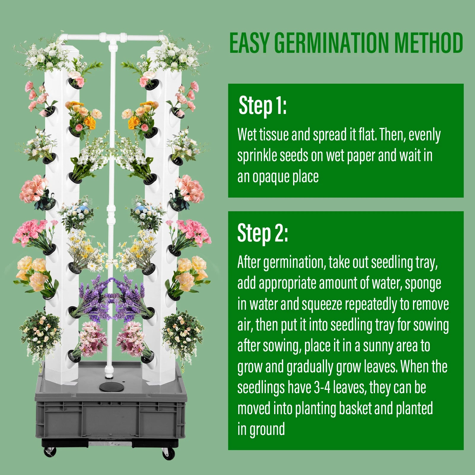 Tower Garden Hydroponic System – Vertical Farming Kit for Leafy Vegetables