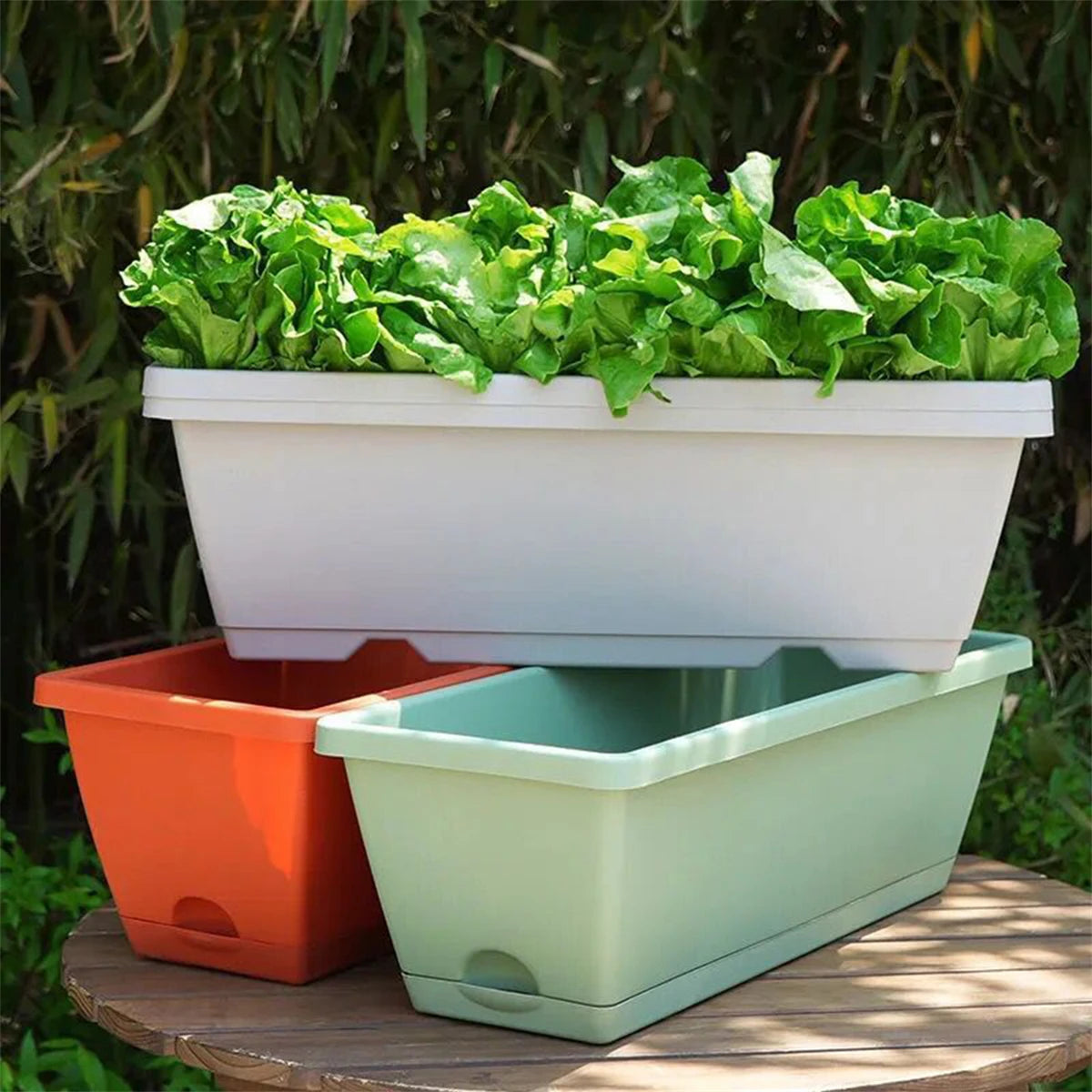Eco-Friendly Rectangular Flower Pot with Drain Holes – Reusable Garden Planter