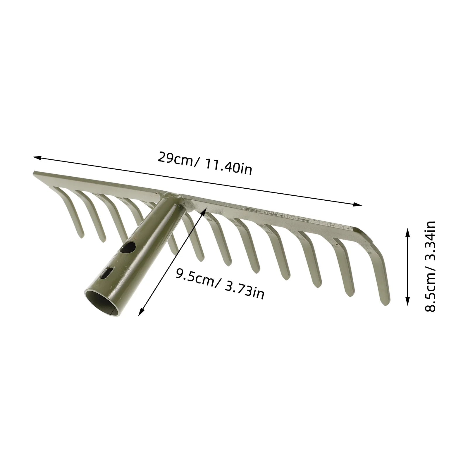 Heavy-Duty Mini Garden Rake Head – Soil & Leaf Loosening Tool