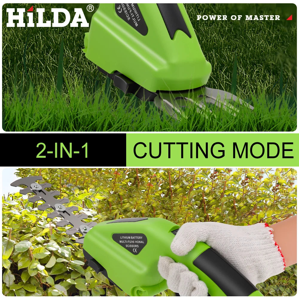 2-in-1 Cordless Hedge & Grass Trimmer – Lightweight Handheld Garden Tool