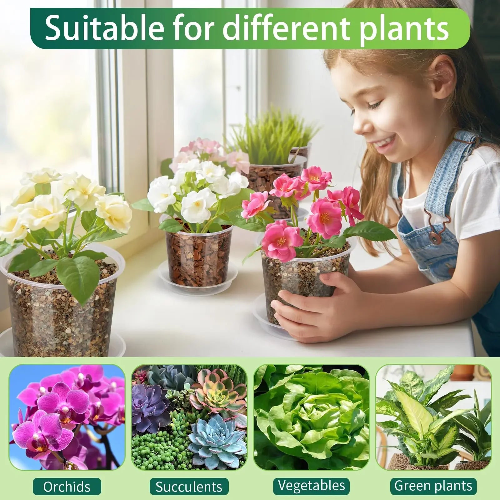 72-Piece Clear Nursery Pot Set with Trays & Labels – Seed Starter Kit