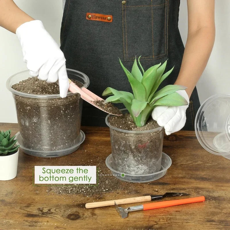 72-Piece Clear Nursery Pot Set with Trays & Labels – Seed Starter Kit