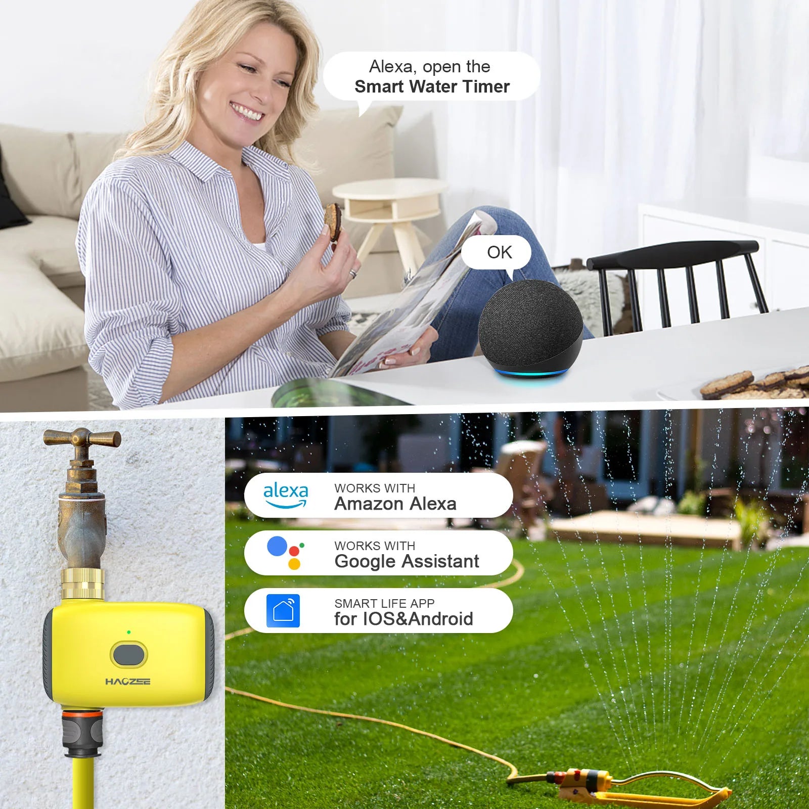 Tuya Smart Zigbee Watering Timer Automatic Drip Irrigation Controller Smart Water Valve Garden Automatic Watering System