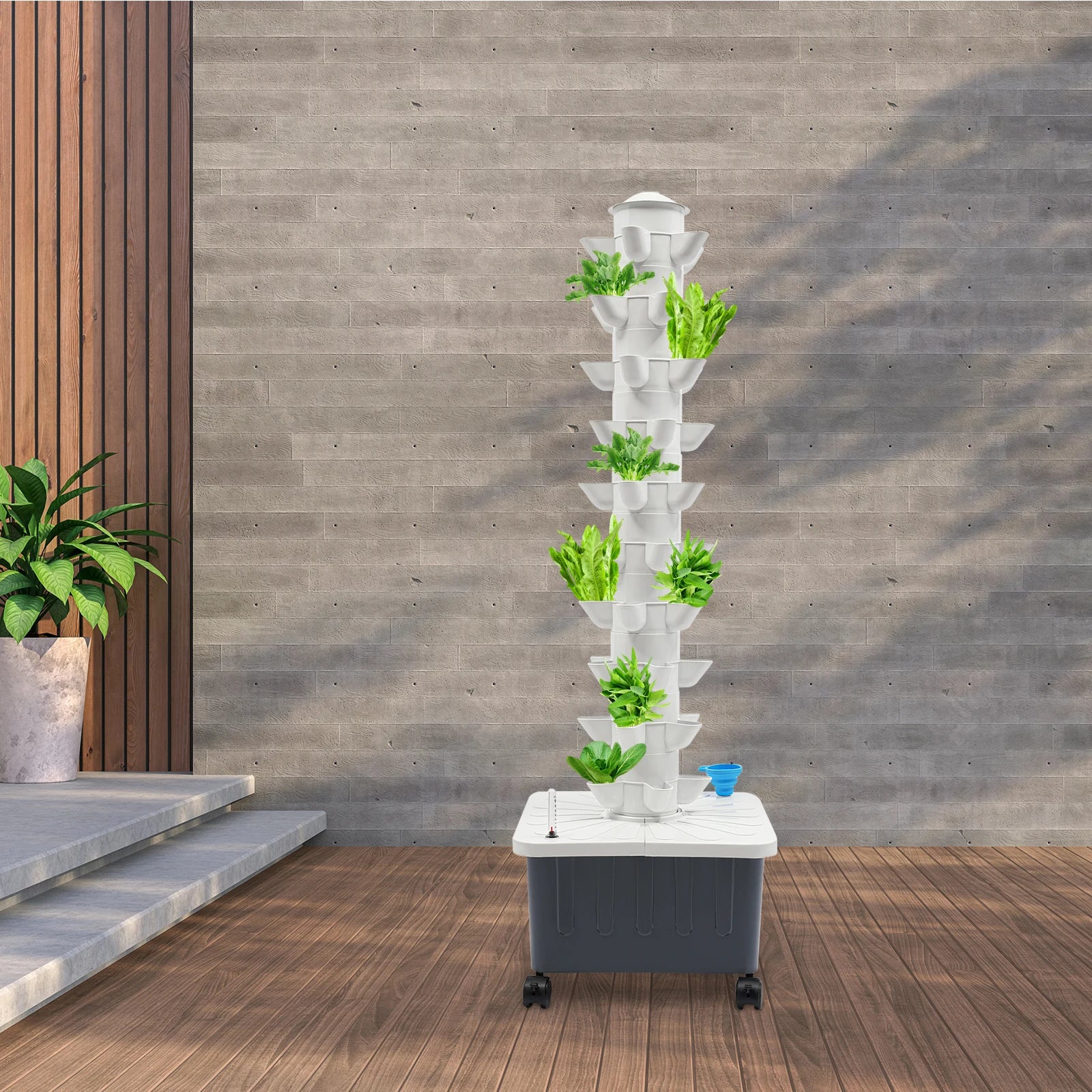 50-Hole Vertical Hydroponic Plant Tower – Indoor Growing System with Pump