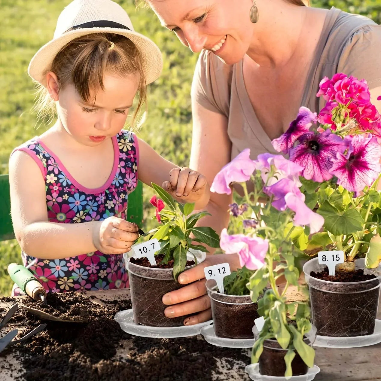 72-Piece Clear Nursery Pot Set with Trays & Labels – Seed Starter Kit