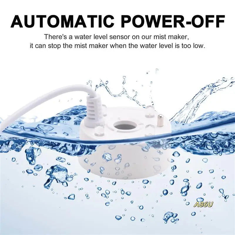 Mist Maker, USB Port 4 Color LED Lights Mini Mister Fog Machine, Indoor Fountain Garden Pond Water Fogger Atomizer