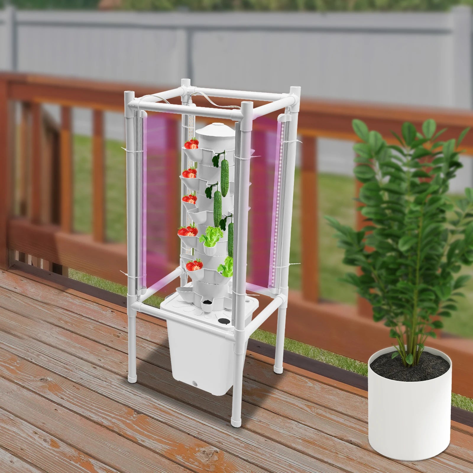 6-Layer Vertical Hydroponic Growing Kit – 30-Hole Soilless Planter Tower
