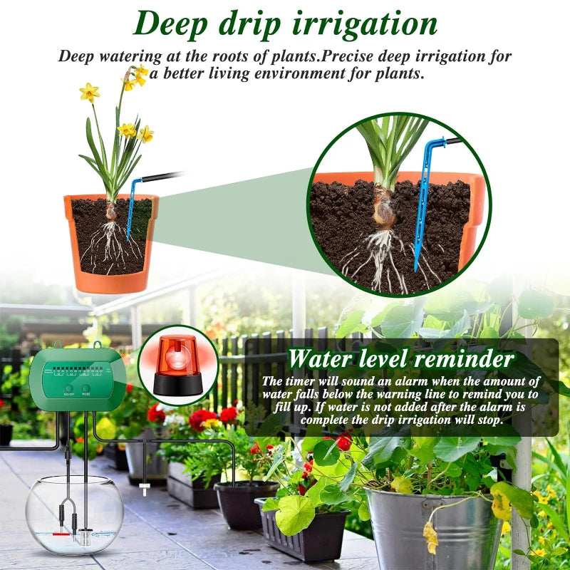 2024 Solar Drip Irrigation Kit – Automatic Watering System for Gardens