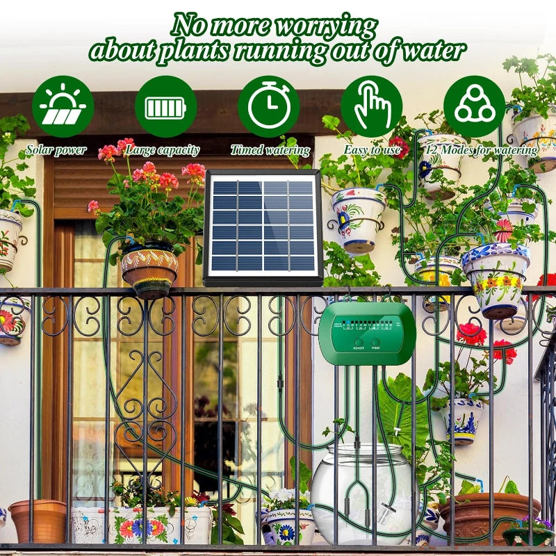 2024 Solar Drip Irrigation Kit – Automatic Watering System for Gardens