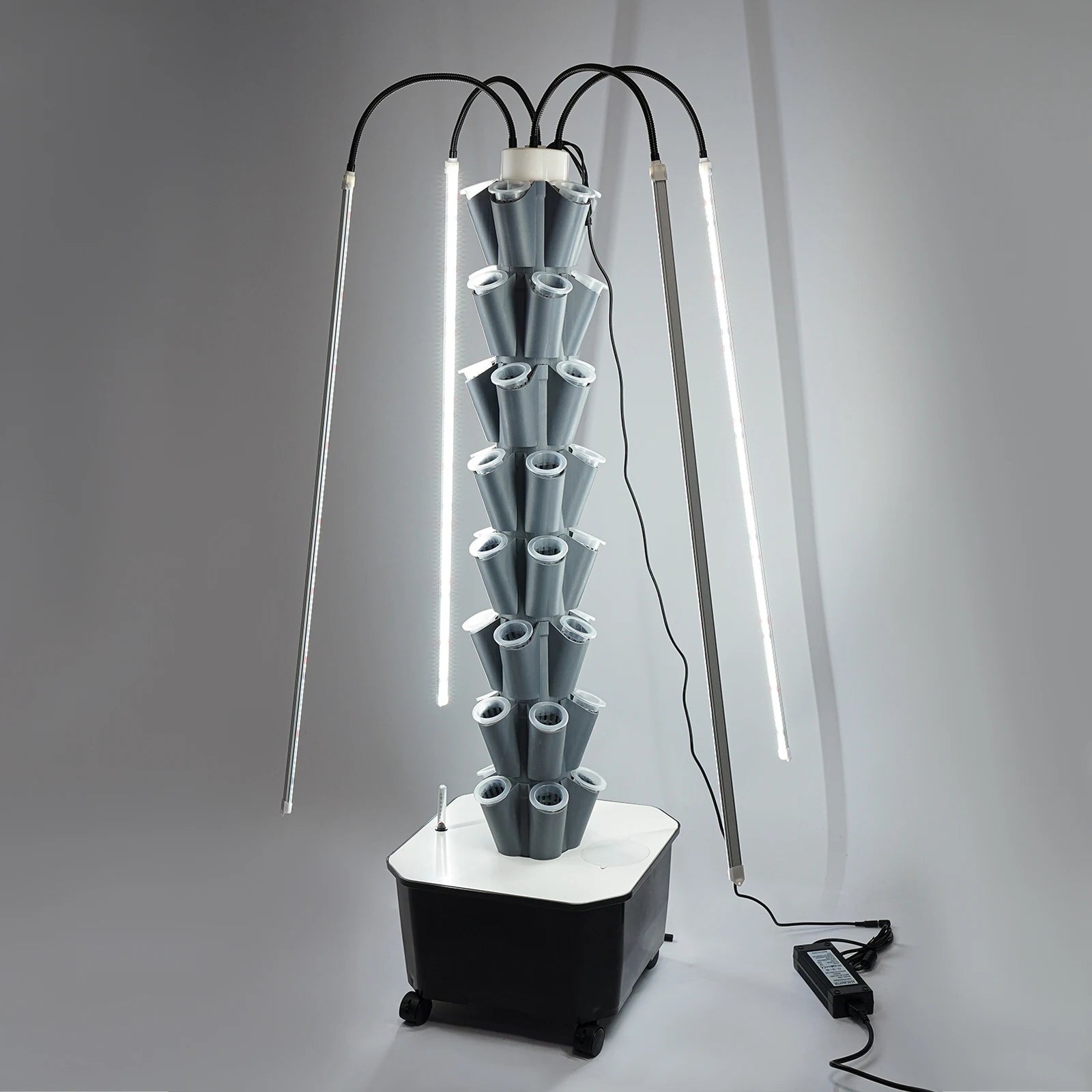 40-Plant Vertical Hydroponic Garden Kit – LED Tower with Wheels