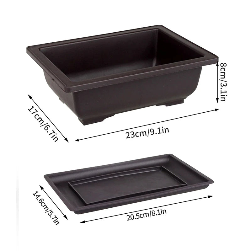 Square Bonsai Tray Planter – Imitation Purple Clay Flower Pot