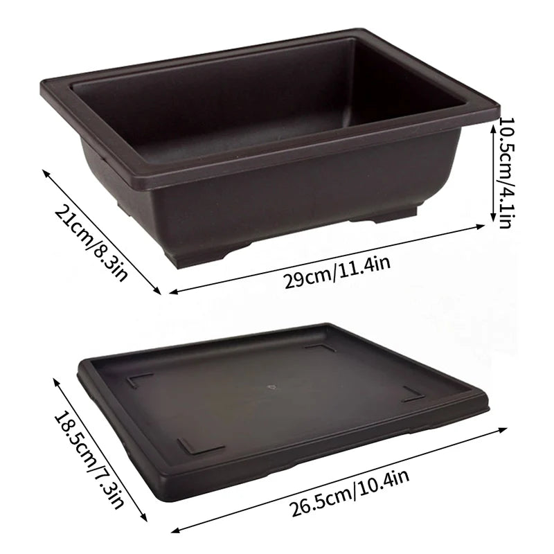 Square Bonsai Tray Planter – Imitation Purple Clay Flower Pot