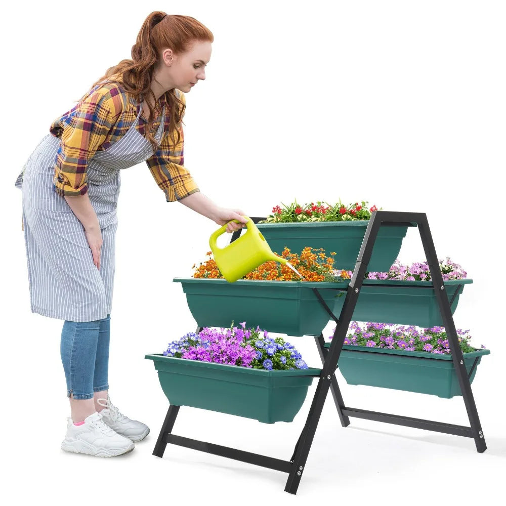 5-Tier Vertical Garden Bed – Elevated Planter for Herbs & Flowers