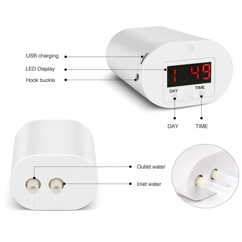 2-16Head Self-Watering Kits Intelligent Drip Irrigation Automatic Watering System Kits Plant Watering Spike Device Water Dripper