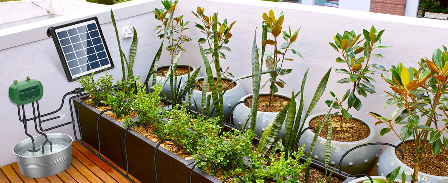 2024 Solar Drip Irrigation Kit – Automatic Watering System for Gardens