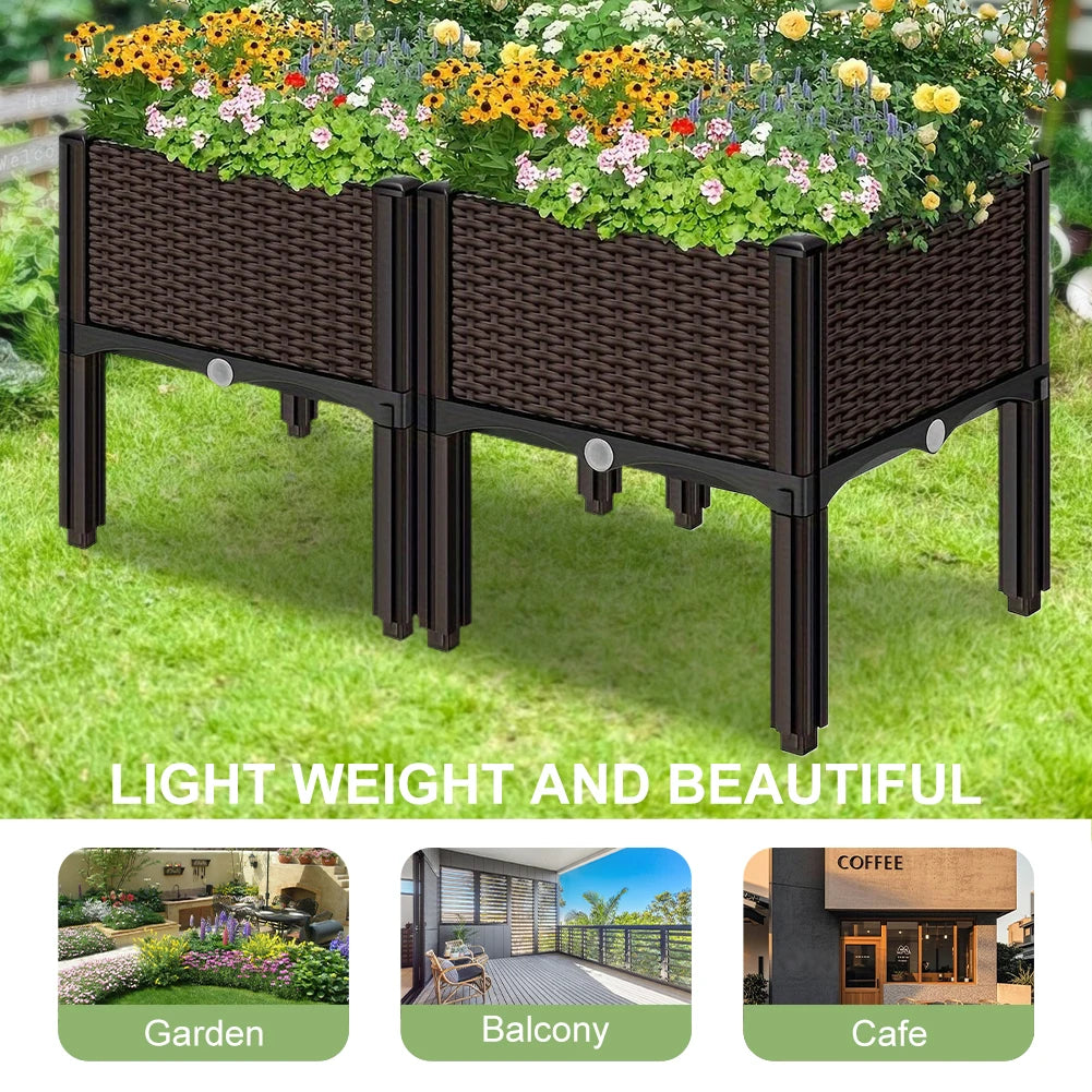 Elevated Plastic Raised Garden Bed – Standing Planter Box