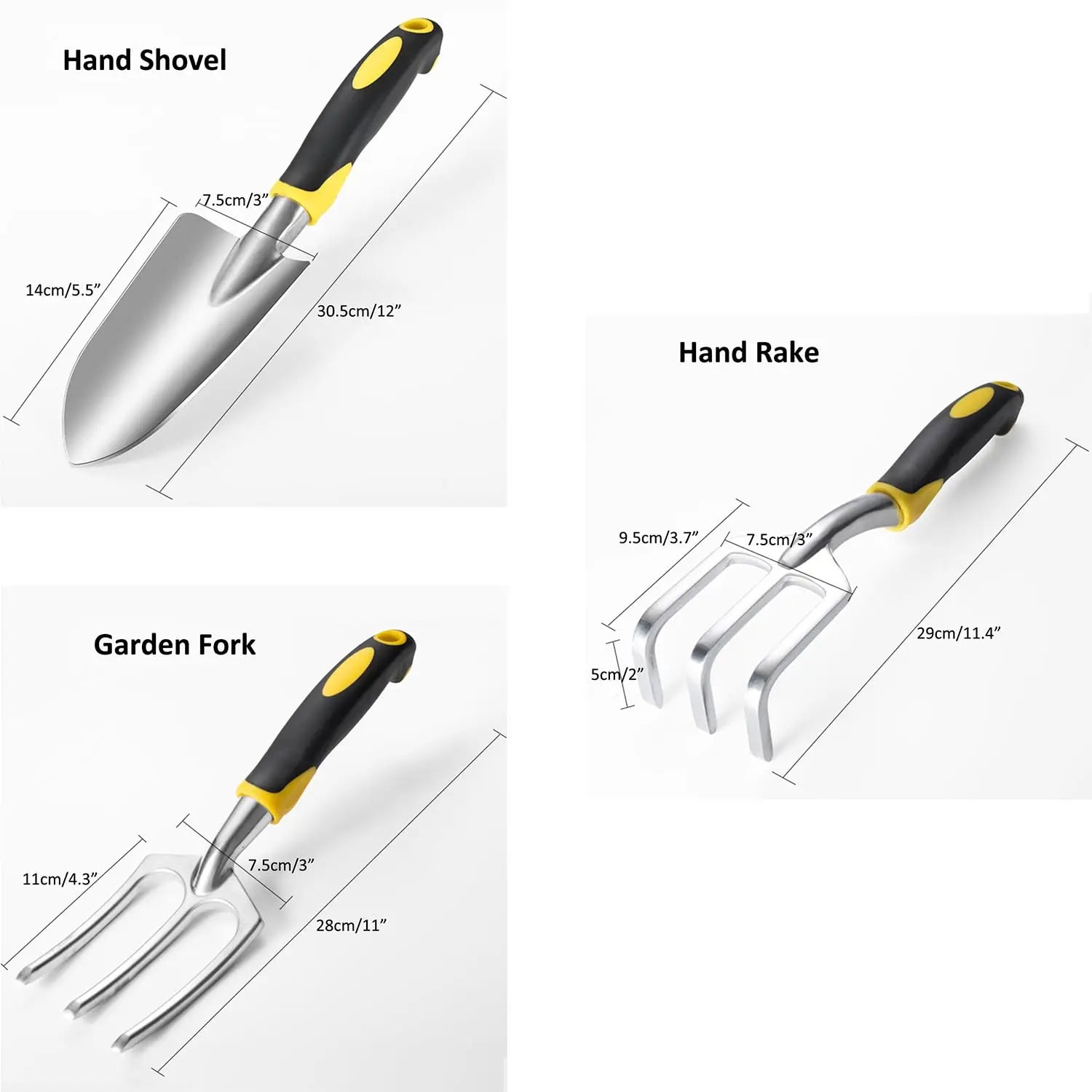 6Pcs Garden Tool Set Garden Shovel Transplant Trowel Hand Rake Weed Puller Garden Fork Pruning Shear for Planting Weeding