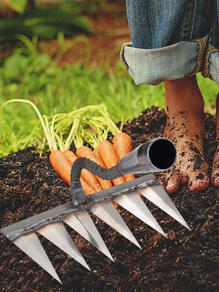 Steel Loose Soil Weeder – Hand Rake Garden Weeding Tool