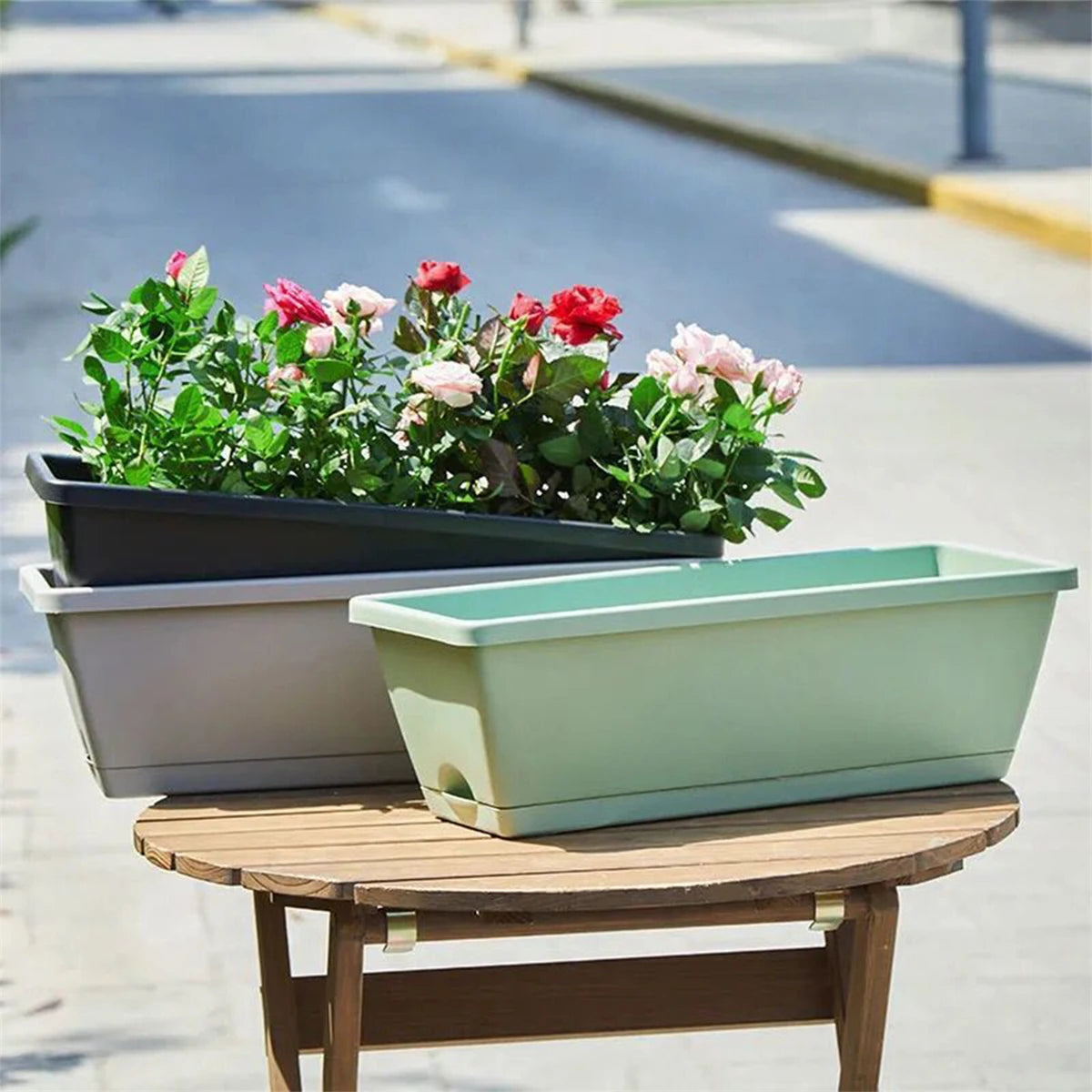 Eco-Friendly Rectangular Flower Pot with Drain Holes – Reusable Garden Planter
