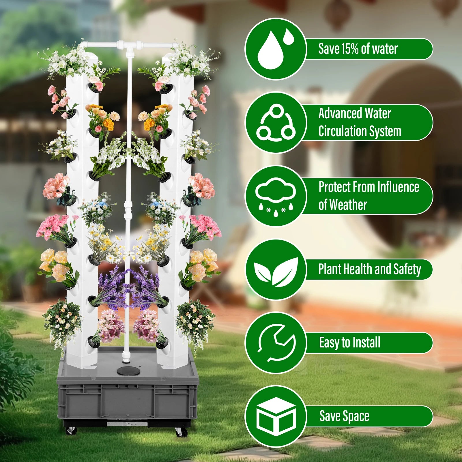 Tower Garden Hydroponic System – Vertical Farming Kit for Leafy Vegetables