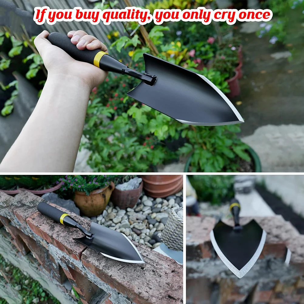 Heavy-Duty Garden Shovel – Carbon Steel Hand Trowel with Rubber Handle