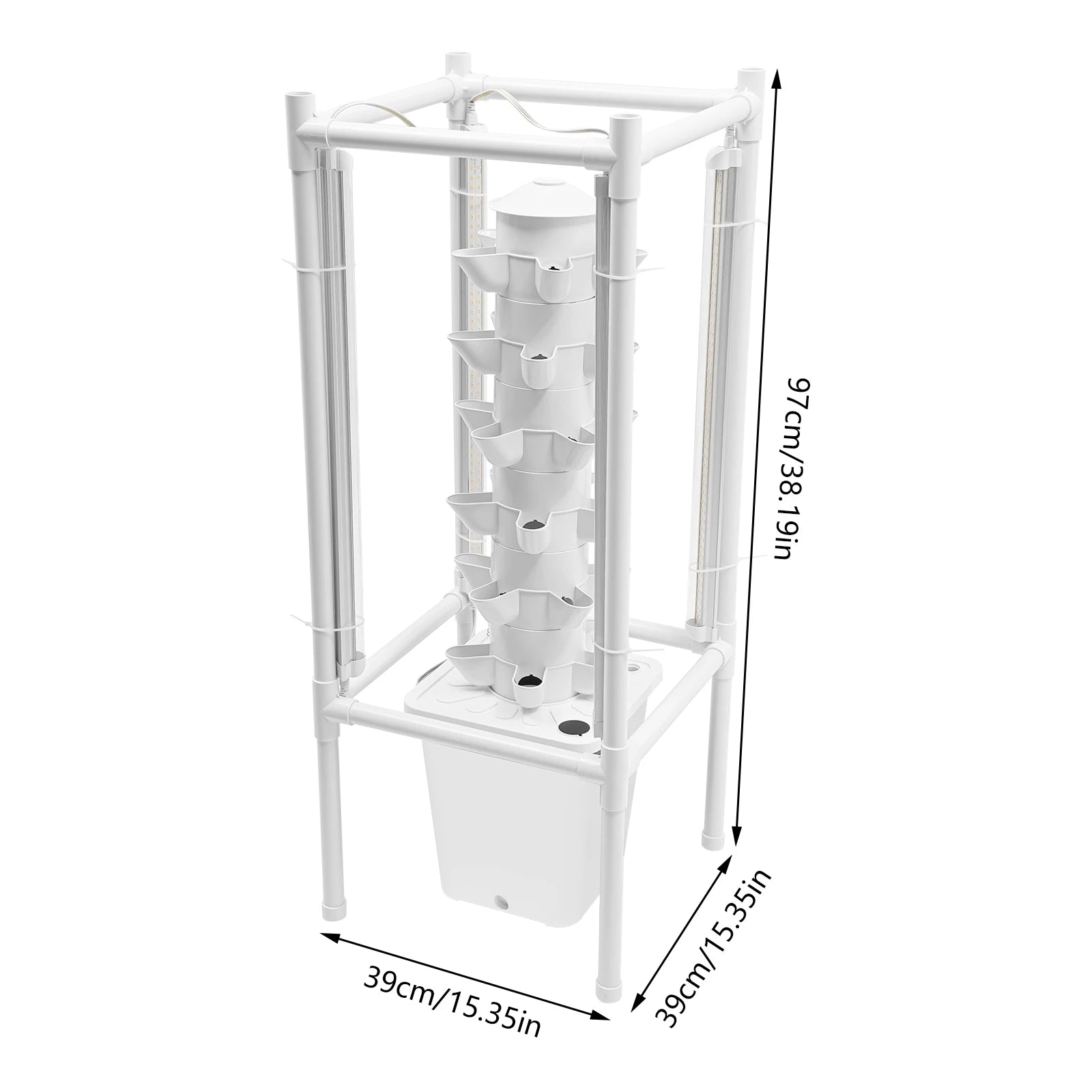 6-Layer Vertical Hydroponic Growing Kit – 30-Hole Soilless Planter Tower