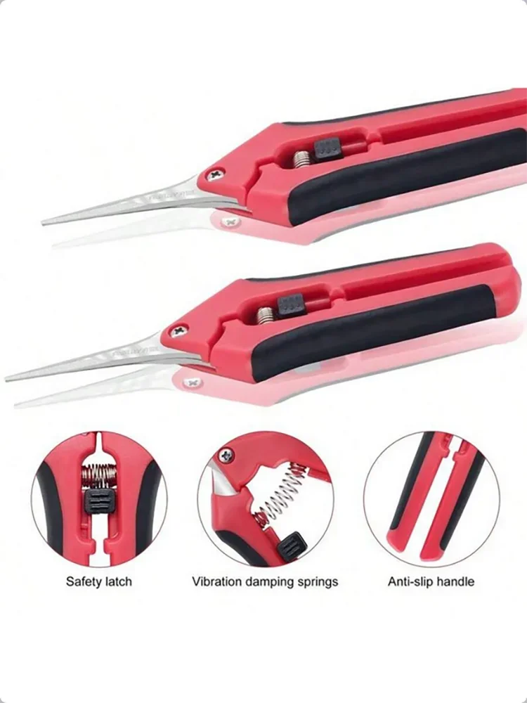 Garden Pruning Shears – Non-Slip Flower, Fruit & Vegetable Scissors