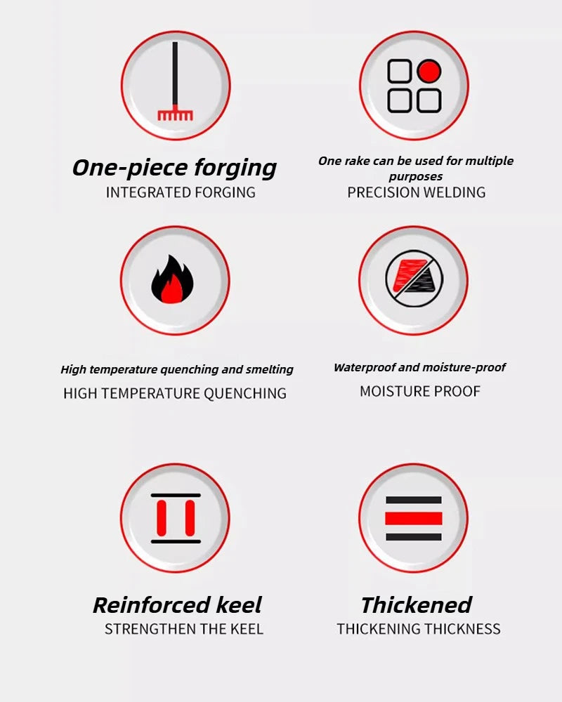 Multifunctional Manganese Steel Scraping Rake – Garden & Farm Tool