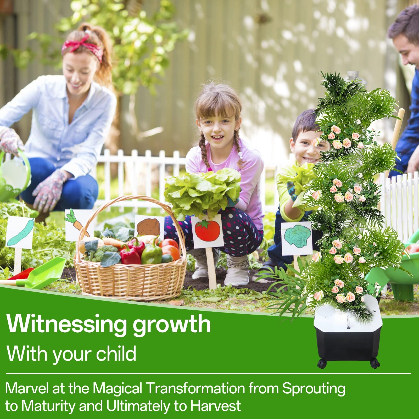 Hydroponics Growing Tower, 12-Layer 60 Slots Vegetable Planting Towers, Indoor Planter Vertical Plants Germination Kit