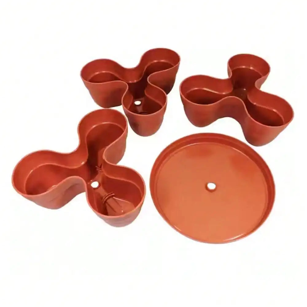 3-Tier Resin Vertical Planter – Terra Cotta Flower & Herb Pots