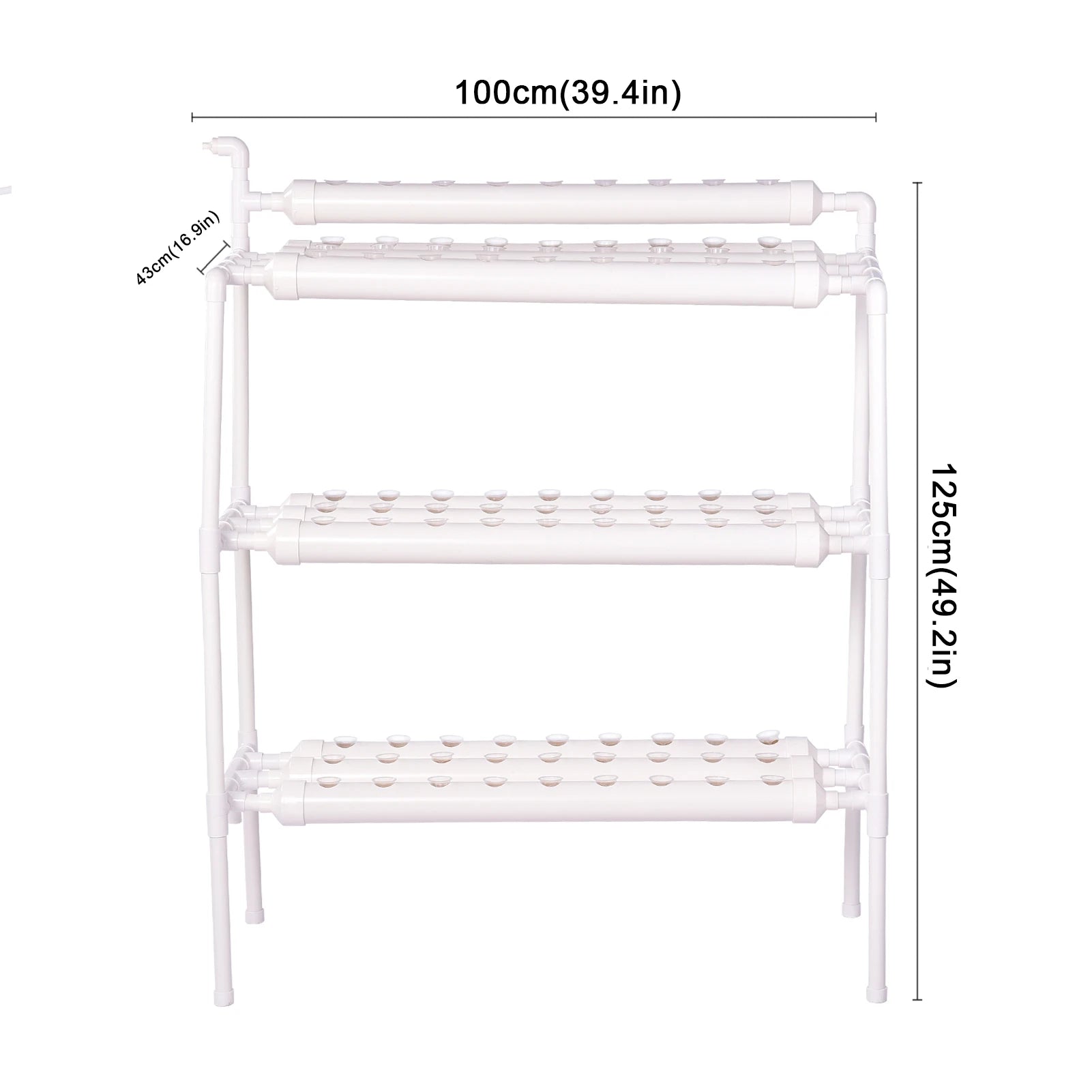 3-Layer Hydroponic Grow Kit – 90-Plant PVC-U System