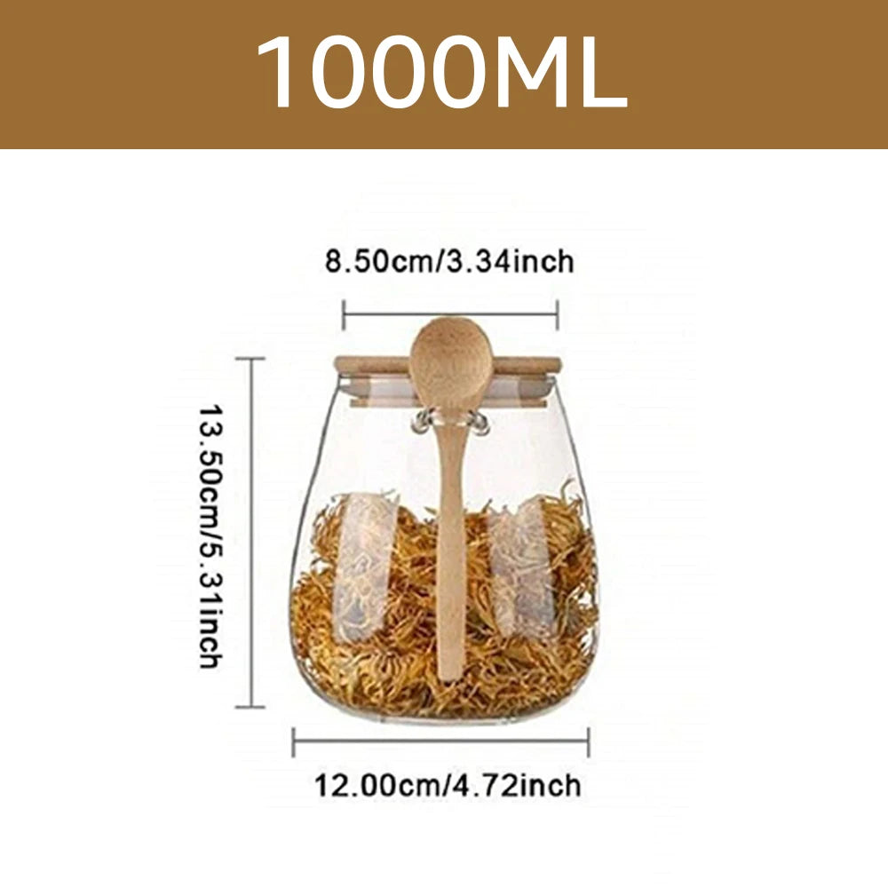 Airtight Food Containers Kitchen Storage Pots Glass Jar with Lid Sealed Canister Sugar and Tea Cans Hermetic Kitchen Coffee Jars